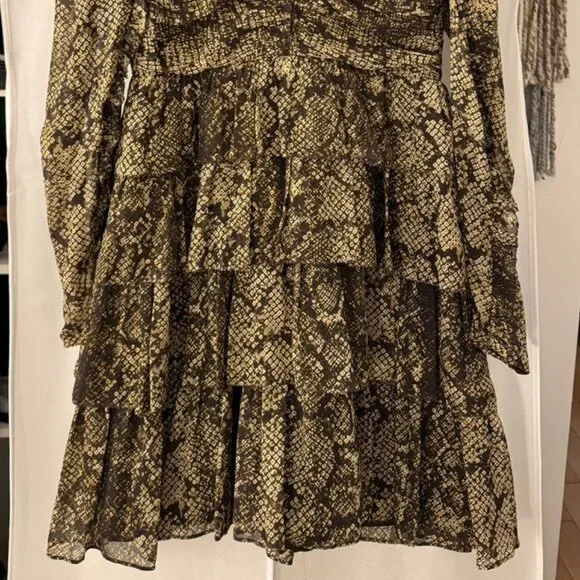 Ulla Johnson long sleeve python print  mini dress - Picture 5 of 6